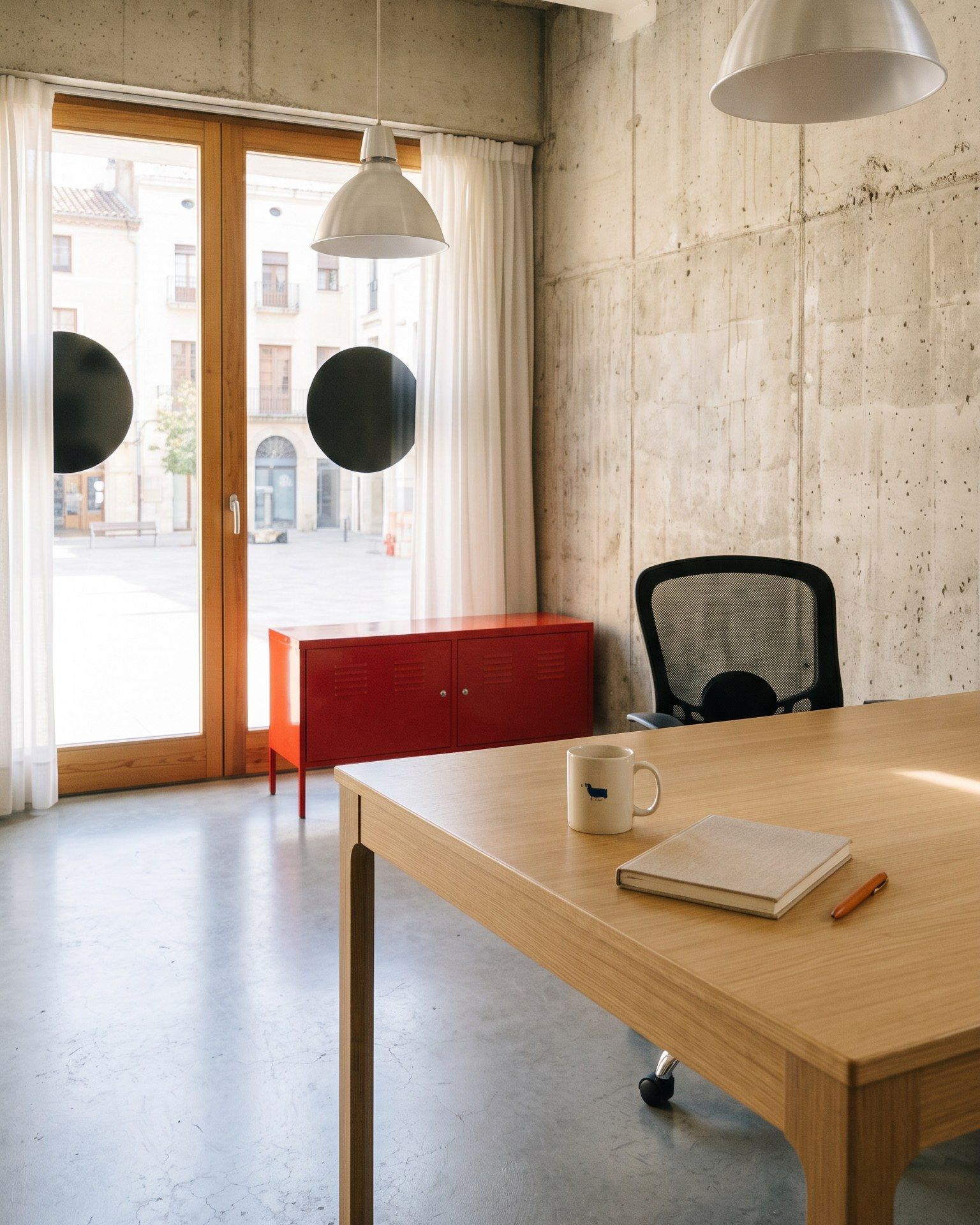 La sala de formació a punt per a una sessió