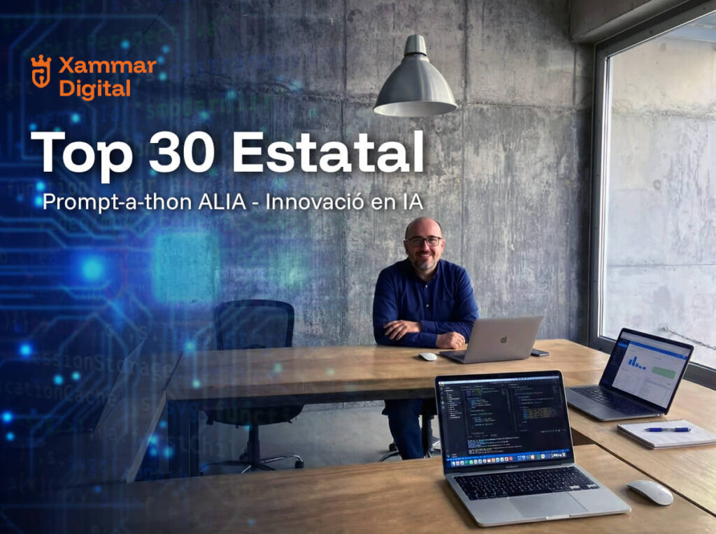 Abel Cabrerizo, líder dels experts en IA a Mataró, celebrant la classificació al Top 30 Estatal del Prompt-a-thon ALIA.